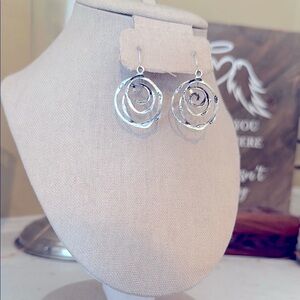 Silver Swirl Dangle Earrings